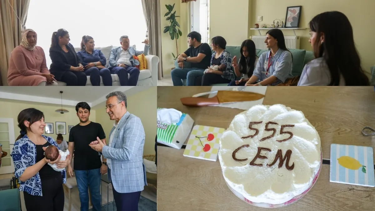 İlkadım'ın 555&rsquo;inci bebeği d&uuml;nyaya geldi ilk hediyesi başkan Kurnaz'dan