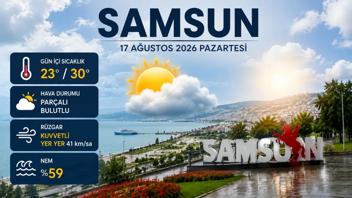 17 Ağustos Pazartesi Samsun hava durumu: Kuvvetli yağış ve rüzgar uyarısı! 17 Ağustos Pazartesi Samsun hava durumu: Kuvvetli yağış ve rüzgar uyarısı!
