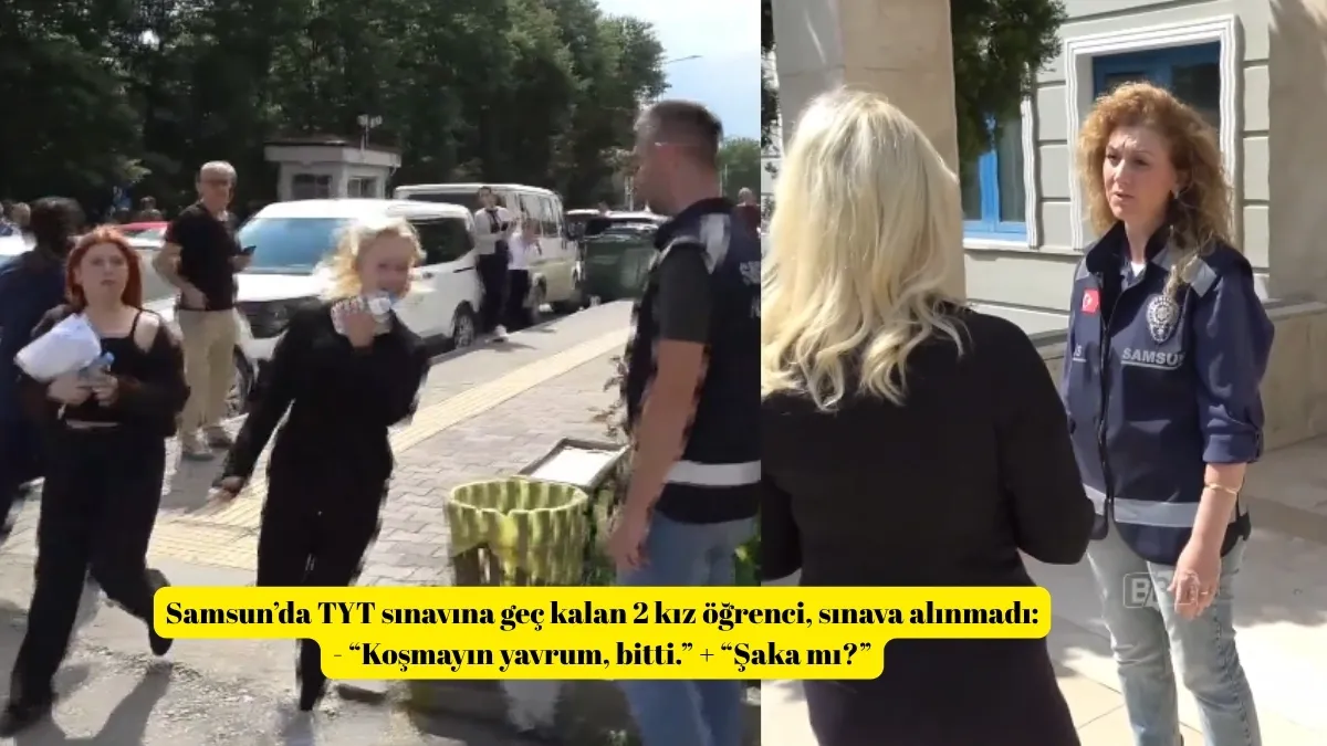 Samsun&rsquo;da YKS'de yine klasikleşen g&ouml;r&uuml;nt&uuml;ler ge&ccedil; kaldıkları i&ccedil;in sınava alınmadılar!