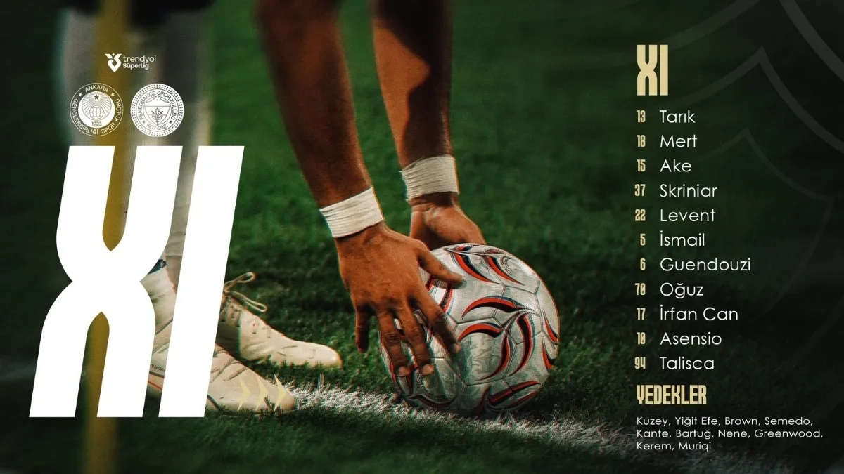 Fenerbah&ccedil;e'nin Gen&ccedil;lerbirliği ma&ccedil;ı ilk 11'i belli oldu! İşte İsmail Kartal'ın tercihi