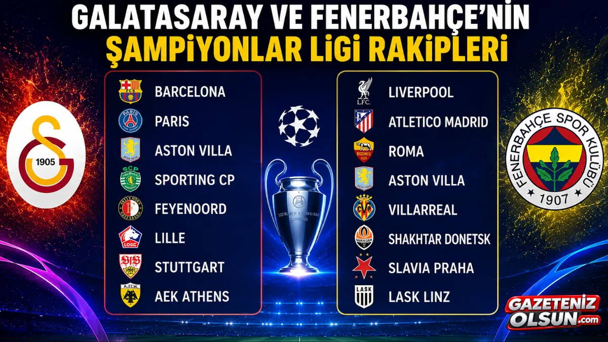 Galatasaray ve Fenerbah&ccedil;e&rsquo;nin Şampiyonlar Ligi Rakipleri Belli Oldu!