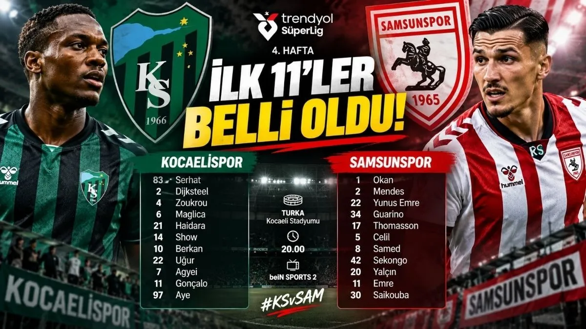 Kocaelispor Samsunspor Ma&ccedil;ına Saatler Kala Muhtemel 11&rsquo;ler! Samsunspor&rsquo;un Muhtemel 11&rsquo;i