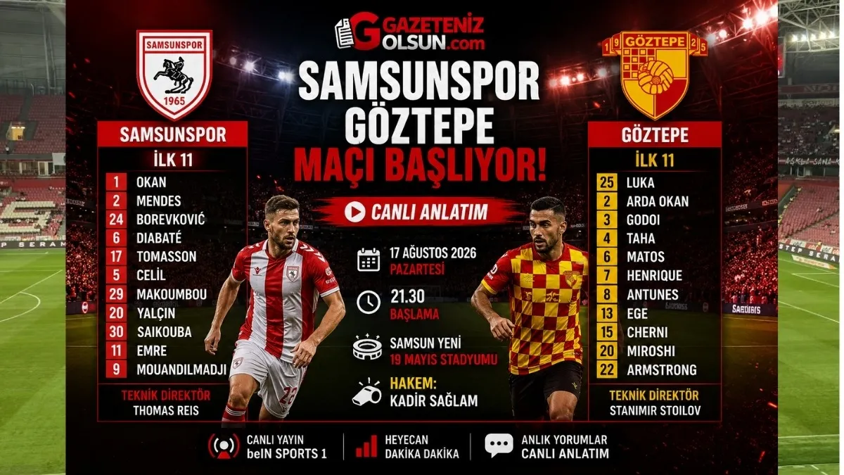Samsunspor Göztepe Maçı Canlı anlatım İlk 11’ler Samsunspor Göztepe Maçı Canlı anlatım İlk 11’ler
